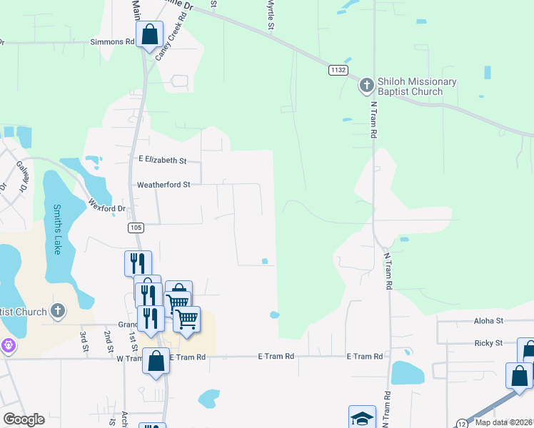map of restaurants, bars, coffee shops, grocery stores, and more near 1930 Gulf Street in Vidor