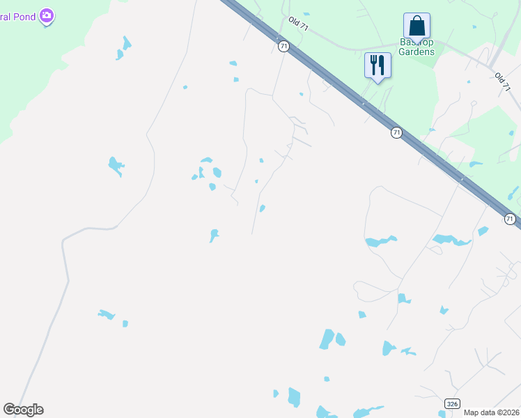 map of restaurants, bars, coffee shops, grocery stores, and more near 221 Fawn Ridge Road in Cedar Creek
