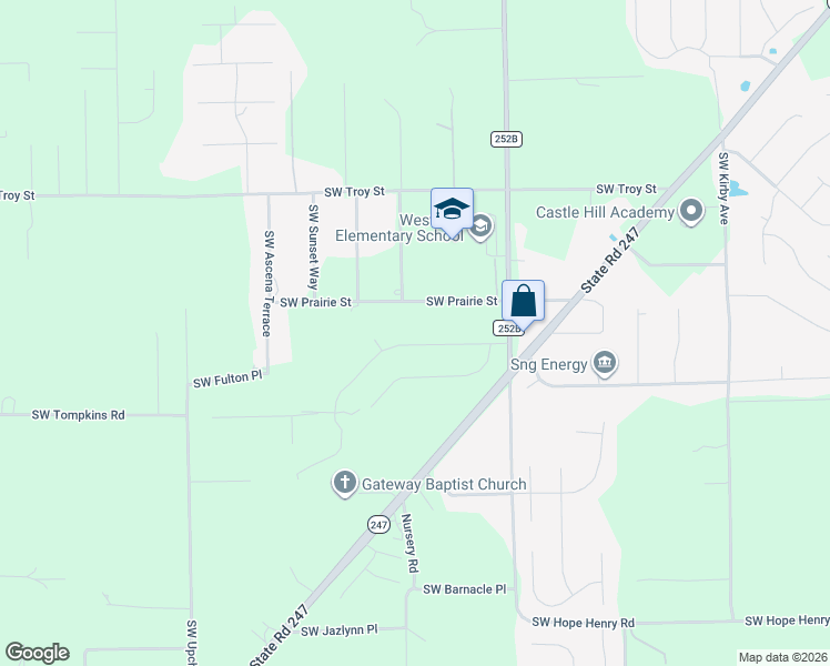 map of restaurants, bars, coffee shops, grocery stores, and more near 319 Southwest Timber Ridge Drive in Lake City
