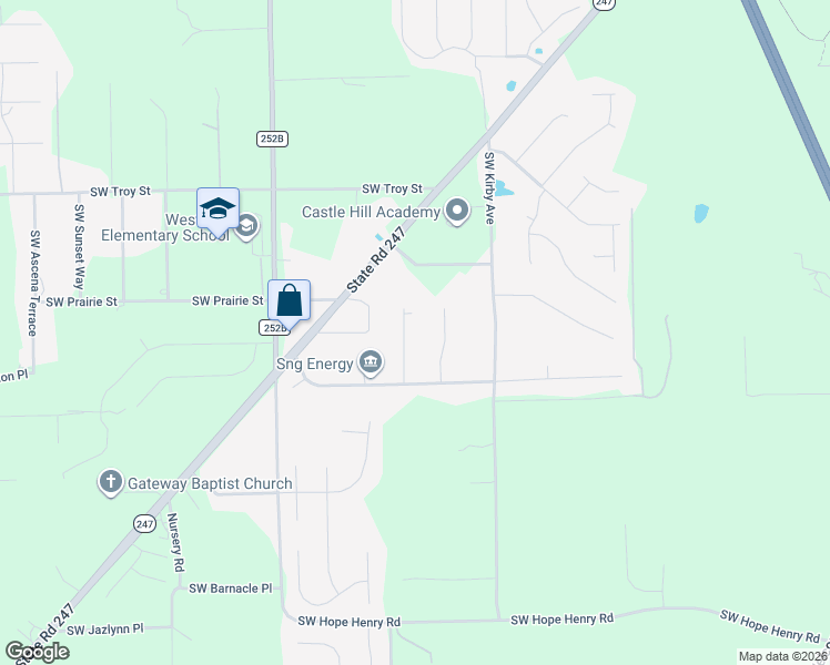 map of restaurants, bars, coffee shops, grocery stores, and more near 219 Southwest Stanley Court in Lake City