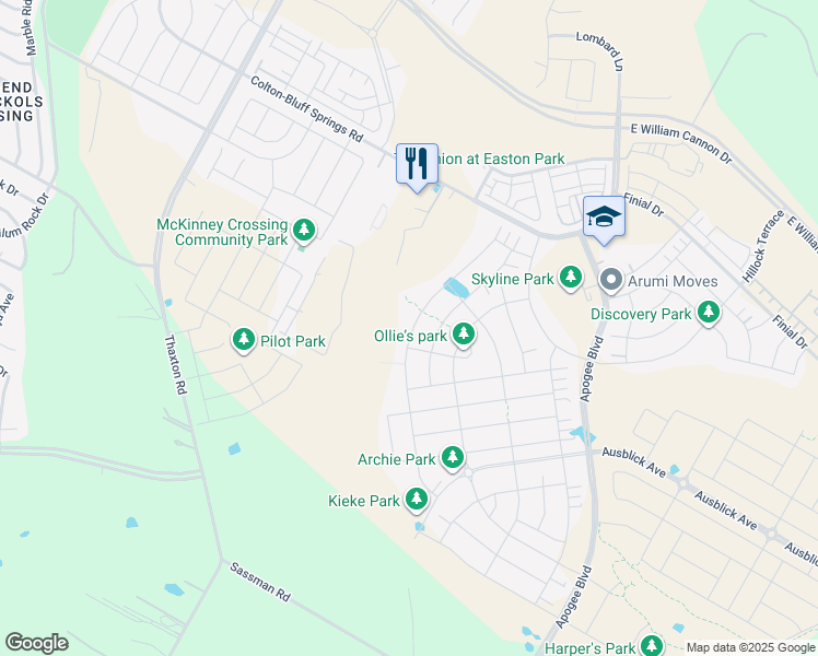 map of restaurants, bars, coffee shops, grocery stores, and more near 8204 Bestride Bend in Austin