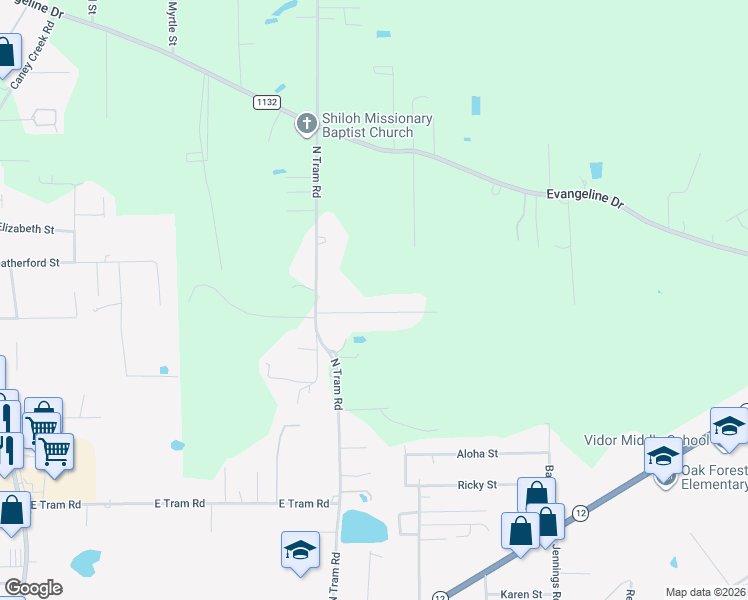 map of restaurants, bars, coffee shops, grocery stores, and more near in Vidor