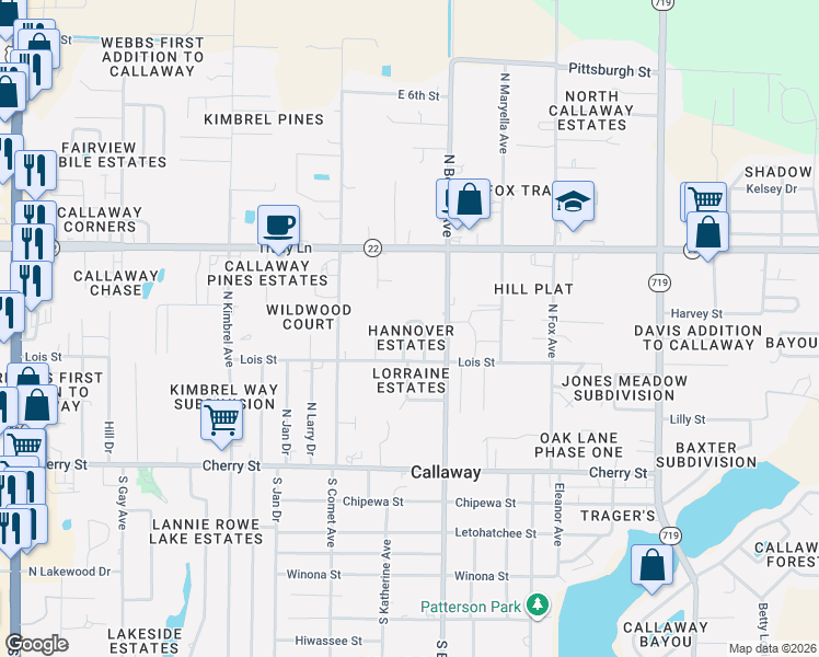 map of restaurants, bars, coffee shops, grocery stores, and more near 253 Hannover Circle in Panama City