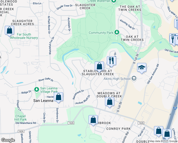 map of restaurants, bars, coffee shops, grocery stores, and more near 10912 Sea Hero Lane in Austin