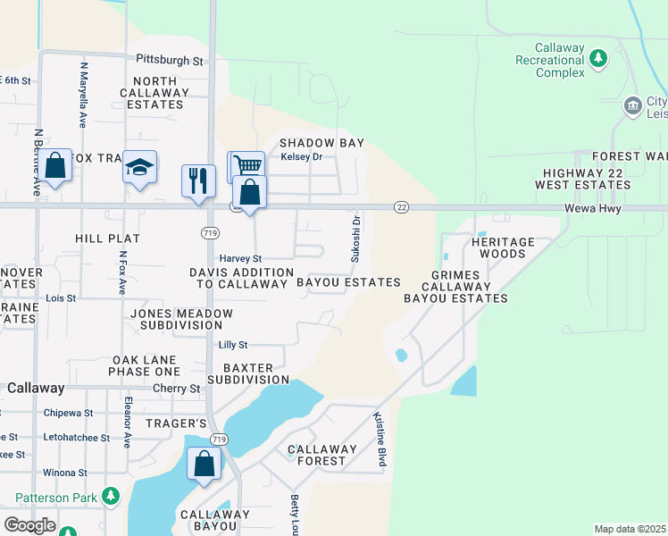 map of restaurants, bars, coffee shops, grocery stores, and more near 250 Nelle Street in Panama City