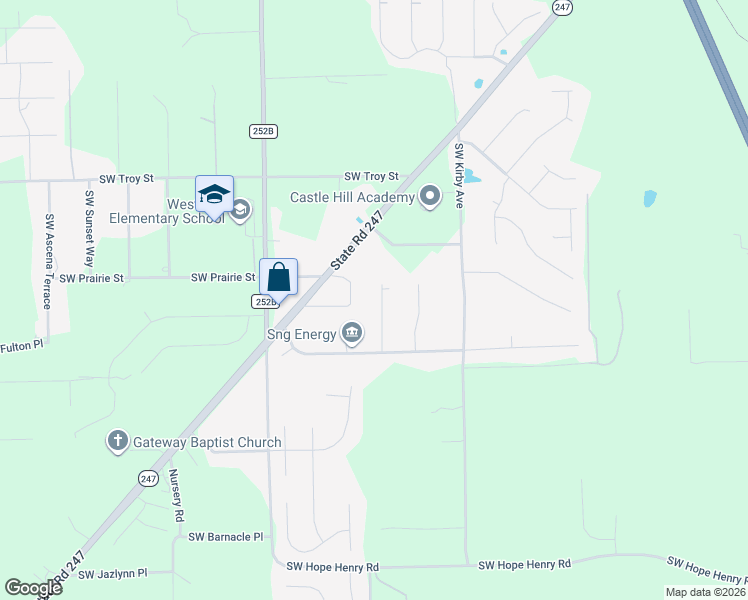map of restaurants, bars, coffee shops, grocery stores, and more near 219 Southwest Stanley Court in Lake City