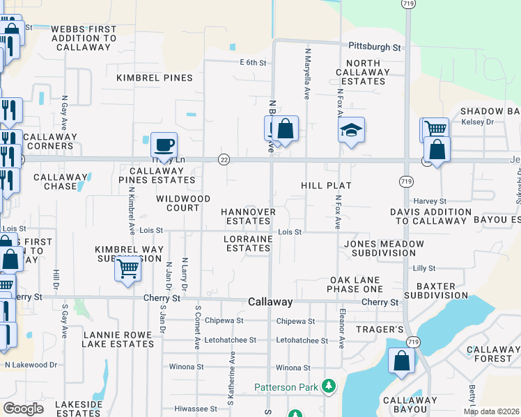 map of restaurants, bars, coffee shops, grocery stores, and more near 253 Hannover Circle in Panama City