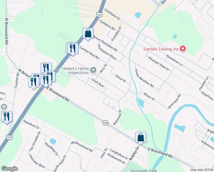 map of restaurants, bars, coffee shops, grocery stores, and more near 300 Dunvegan Court in Lafayette