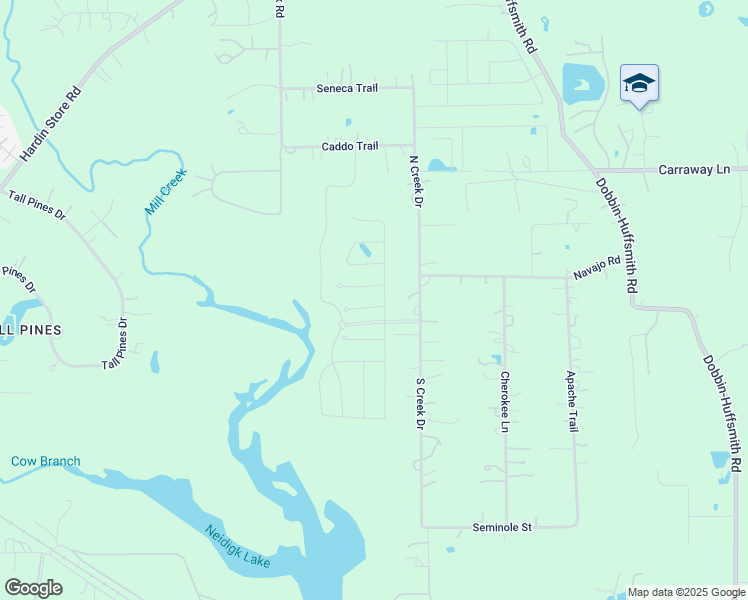 map of restaurants, bars, coffee shops, grocery stores, and more near 27222 Grey Fox Run in Magnolia