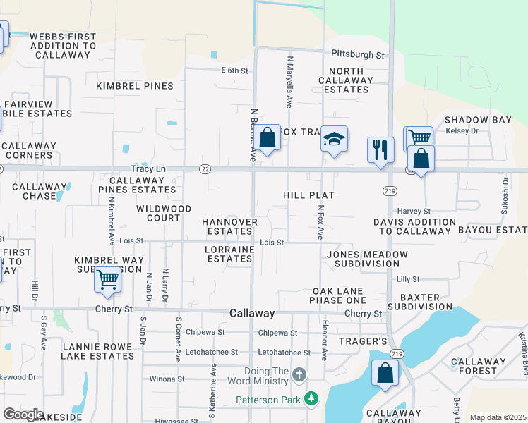 map of restaurants, bars, coffee shops, grocery stores, and more near 212 North Berthe Avenue in Panama City