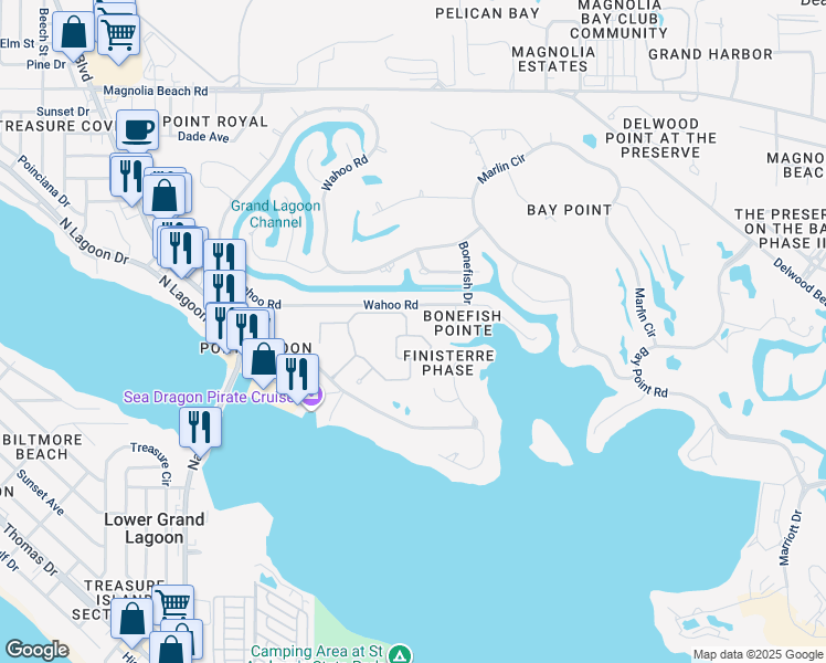 map of restaurants, bars, coffee shops, grocery stores, and more near Kingston Circle in Panama City