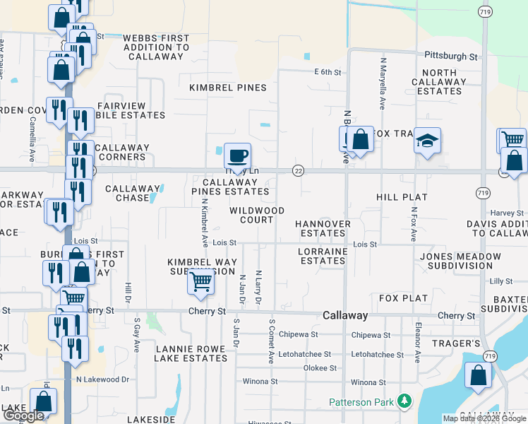 map of restaurants, bars, coffee shops, grocery stores, and more near 271 North Comet Avenue in Panama City
