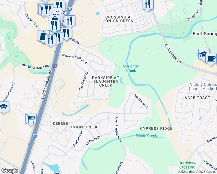 map of restaurants, bars, coffee shops, grocery stores, and more near in Austin