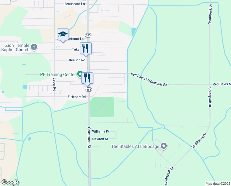 map of restaurants, bars, coffee shops, grocery stores, and more near 812 Topsy Road in Lake Charles