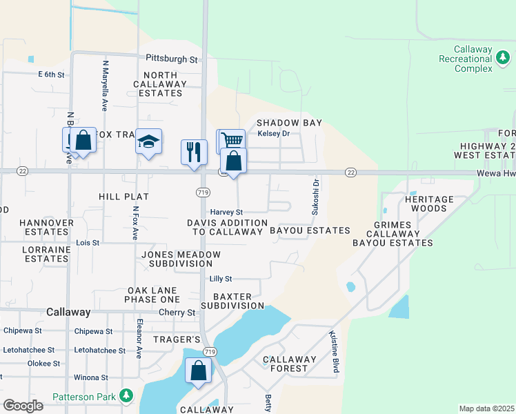 map of restaurants, bars, coffee shops, grocery stores, and more near 257 North Bright Avenue in Panama City
