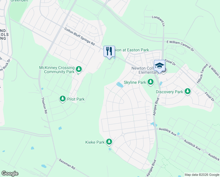 map of restaurants, bars, coffee shops, grocery stores, and more near 8104 Bestride Bend in Austin