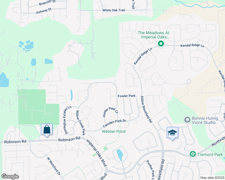 map of restaurants, bars, coffee shops, grocery stores, and more near 32207 Archer Park in Conroe