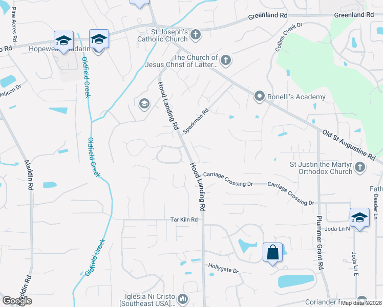 map of restaurants, bars, coffee shops, grocery stores, and more near 12144 Banyan Tree Drive in Jacksonville
