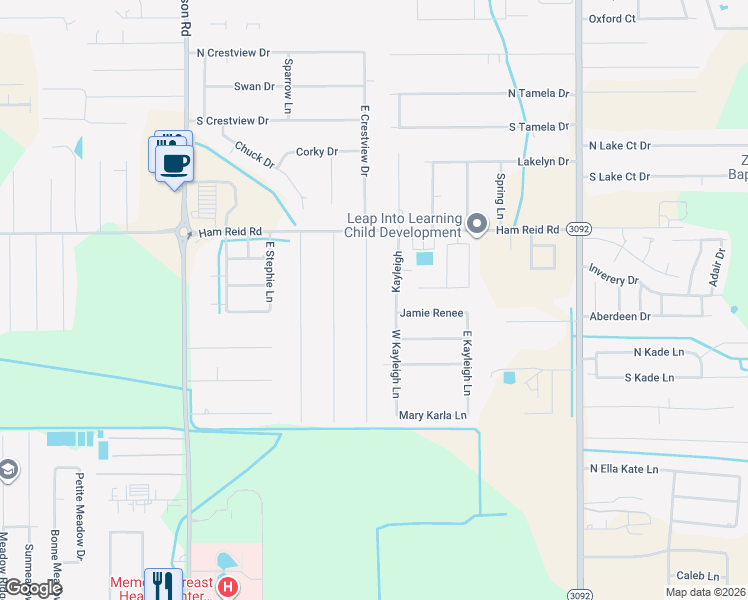 map of restaurants, bars, coffee shops, grocery stores, and more near 5829 Nobie Lane in Lake Charles