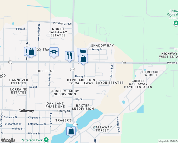 map of restaurants, bars, coffee shops, grocery stores, and more near 257 North Bright Avenue in Panama City