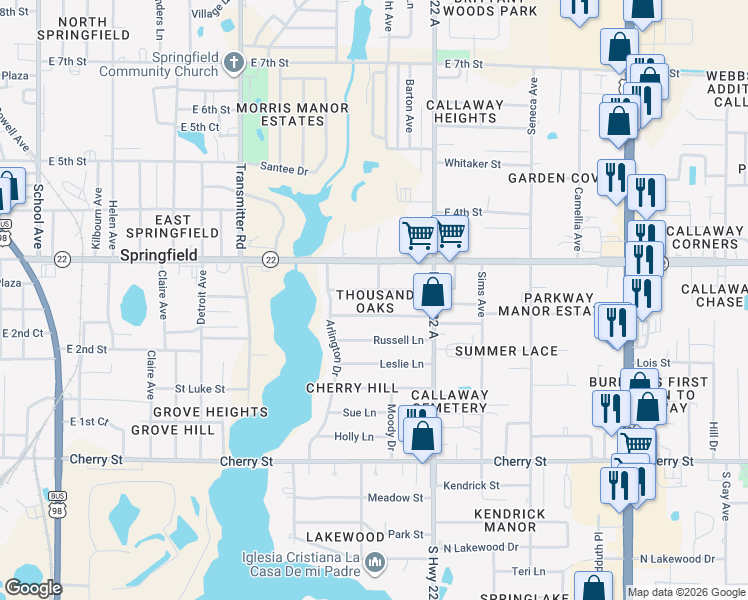 map of restaurants, bars, coffee shops, grocery stores, and more near 253 Orinda Street in Panama City