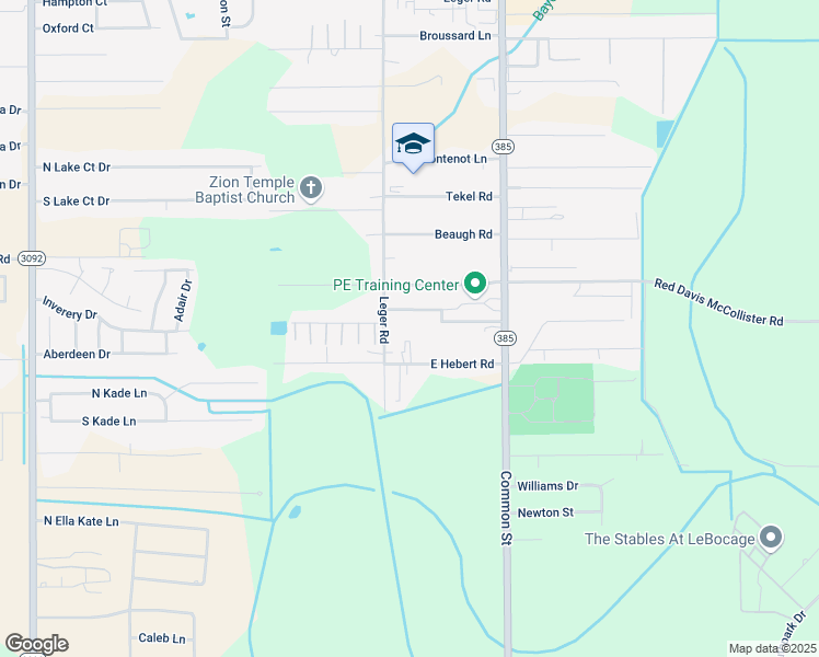 map of restaurants, bars, coffee shops, grocery stores, and more near 6113 Leger Rd in Lake Charles