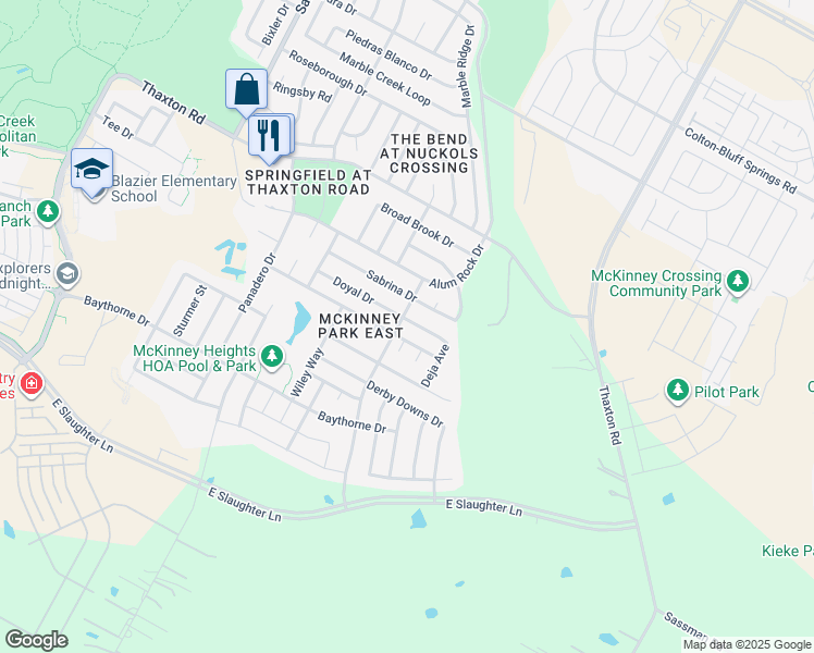 map of restaurants, bars, coffee shops, grocery stores, and more near 6905 Doyal Drive in Austin