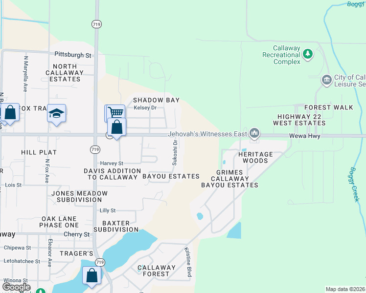 map of restaurants, bars, coffee shops, grocery stores, and more near 296 Sukoshi Drive in Panama City