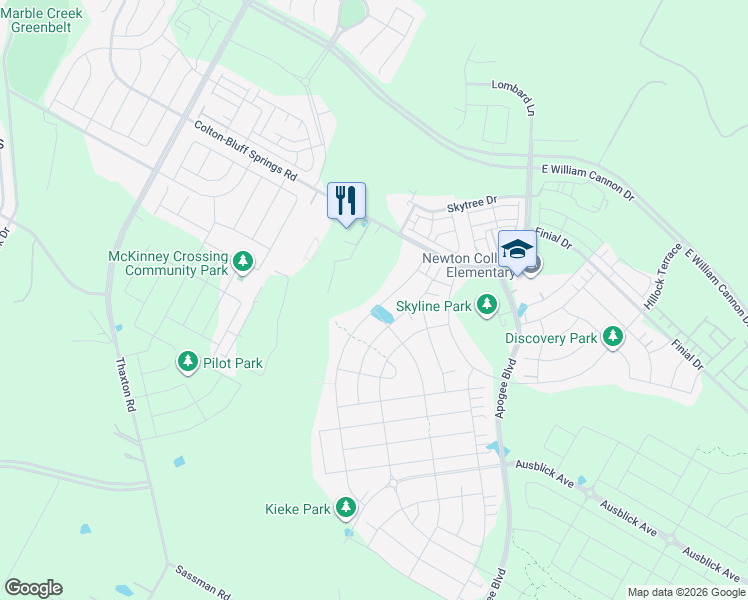 map of restaurants, bars, coffee shops, grocery stores, and more near 7908 Bestride Bend in Austin
