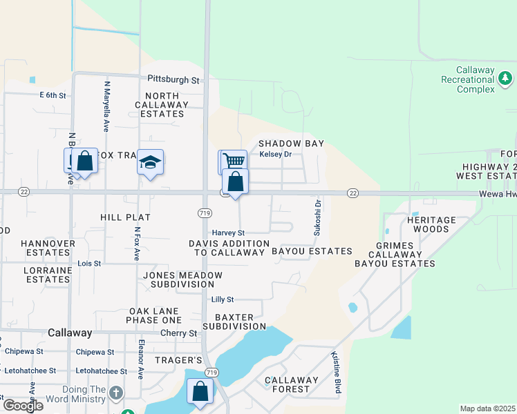 map of restaurants, bars, coffee shops, grocery stores, and more near 257 North Bright Avenue in Panama City