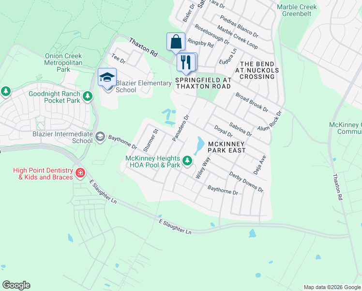 map of restaurants, bars, coffee shops, grocery stores, and more near 8617 Capitol View Drive in Austin