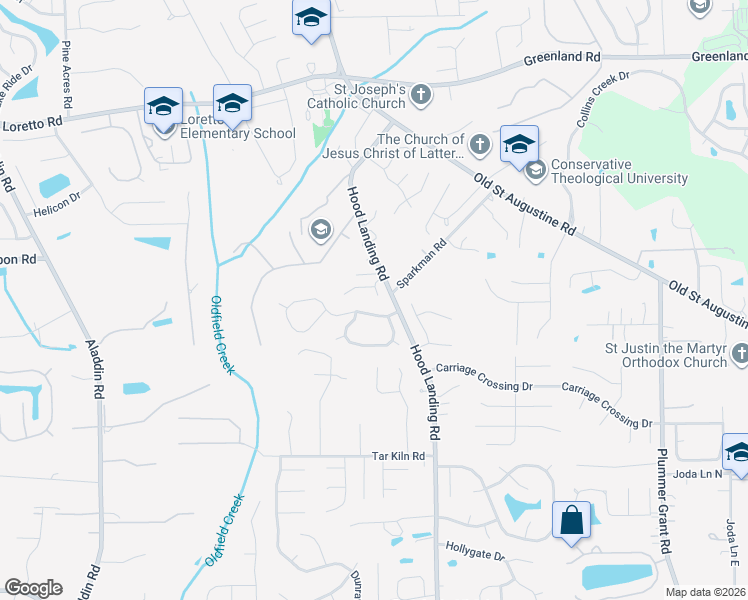 map of restaurants, bars, coffee shops, grocery stores, and more near 4218 Weatherwood Estates Drive in Jacksonville
