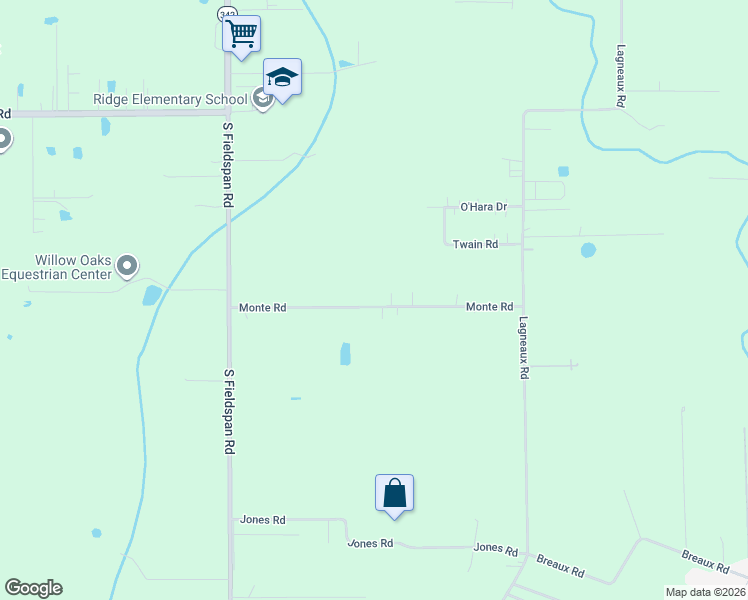 map of restaurants, bars, coffee shops, grocery stores, and more near 120 Monte Road in Duson