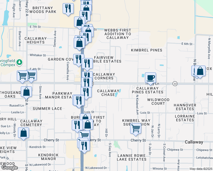 map of restaurants, bars, coffee shops, grocery stores, and more near 301 North Gay Avenue in Panama City