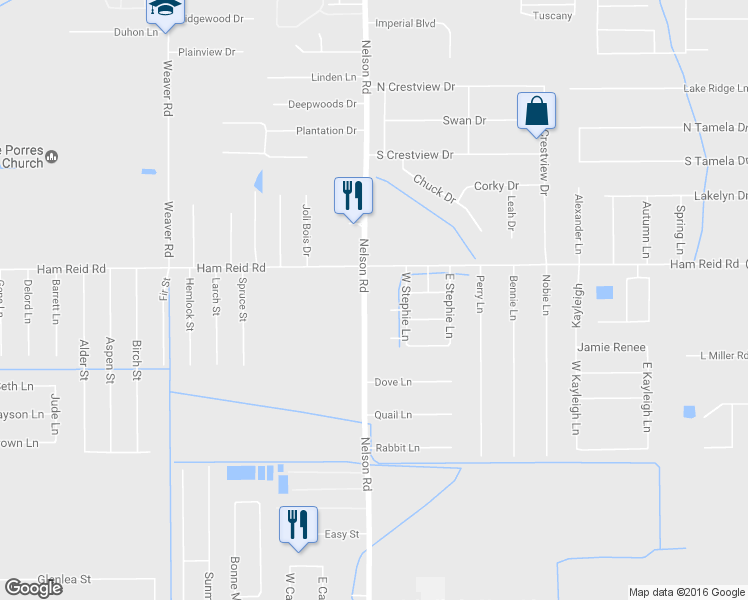 map of restaurants, bars, coffee shops, grocery stores, and more near 5725 Nelson Rd in Lake Charles
