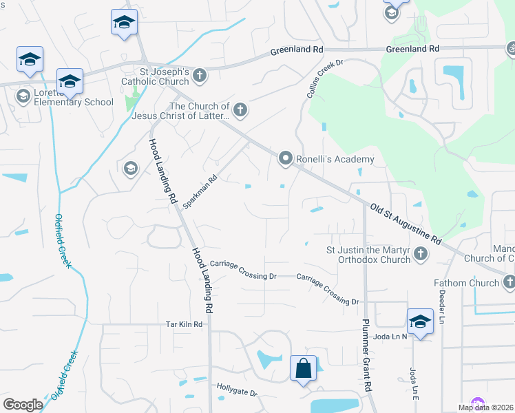 map of restaurants, bars, coffee shops, grocery stores, and more near 4426 Black Alder Court in Jacksonville
