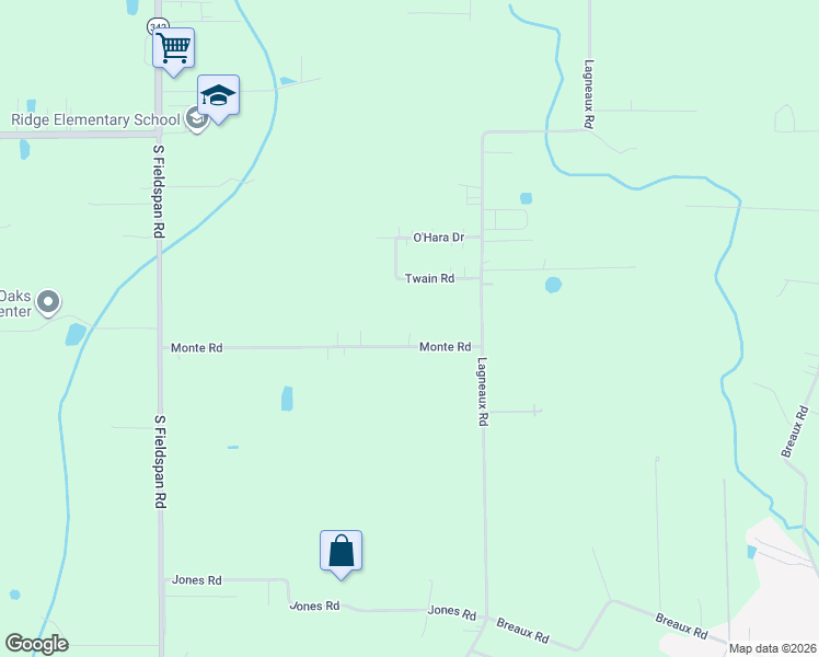 map of restaurants, bars, coffee shops, grocery stores, and more near 120 Monte Road in Duson
