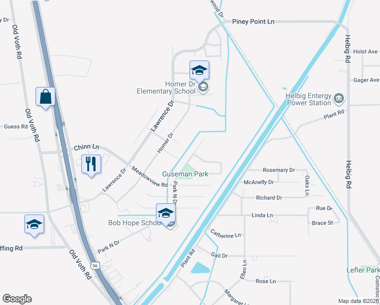 map of restaurants, bars, coffee shops, grocery stores, and more near 8245 Park North Drive in Beaumont