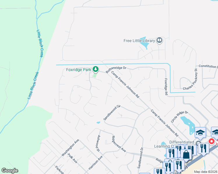 map of restaurants, bars, coffee shops, grocery stores, and more near 918 Ridgeway Court in Orange Park