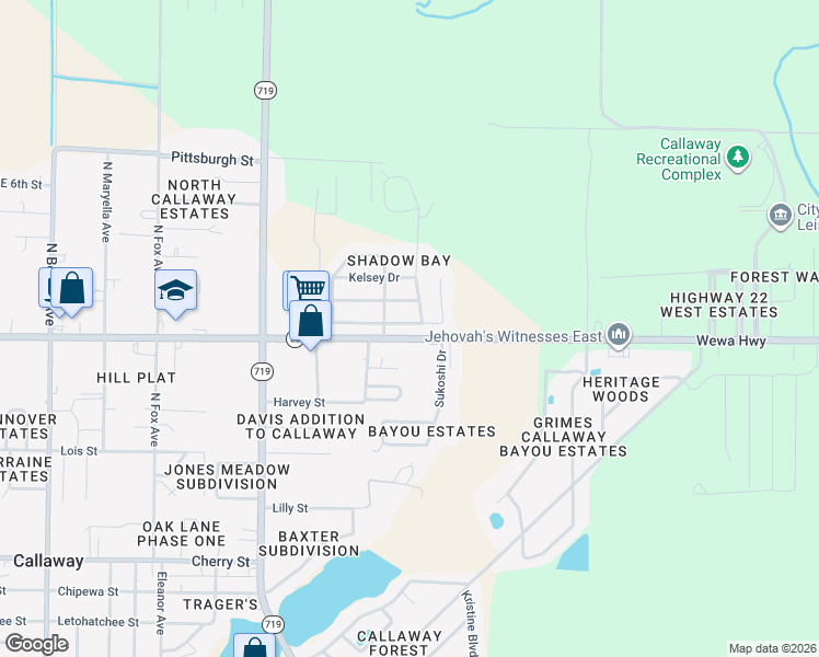 map of restaurants, bars, coffee shops, grocery stores, and more near 7632 Shadow Bay Drive in Panama City