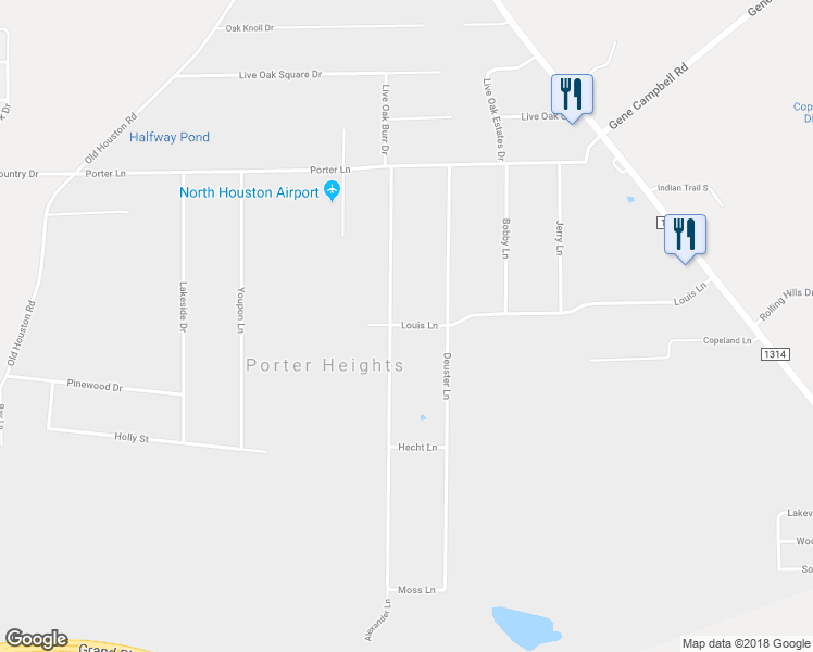 map of restaurants, bars, coffee shops, grocery stores, and more near 16832 Louis Lane in Porter