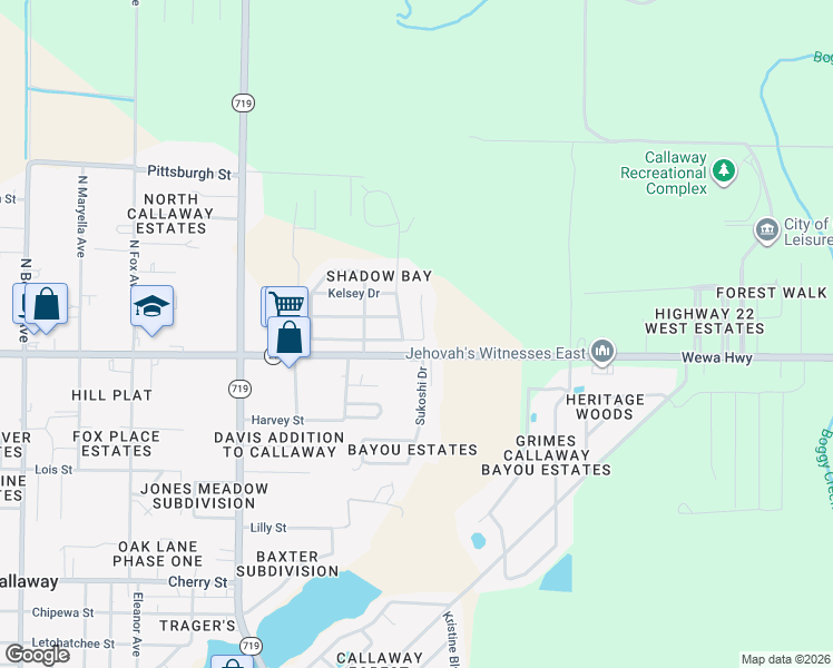 map of restaurants, bars, coffee shops, grocery stores, and more near 7707 Shadow Bay Drive in Panama City