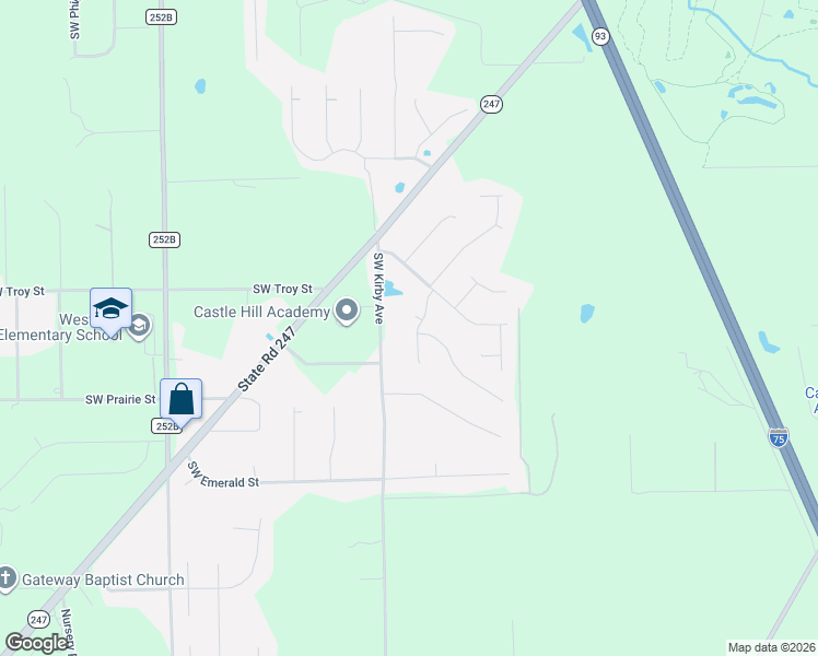 map of restaurants, bars, coffee shops, grocery stores, and more near 233-269 Southwest Woodview Way in Lake City