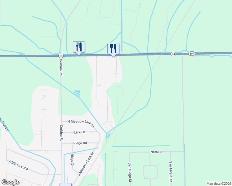map of restaurants, bars, coffee shops, grocery stores, and more near 5909 Central Dr in Lake Charles