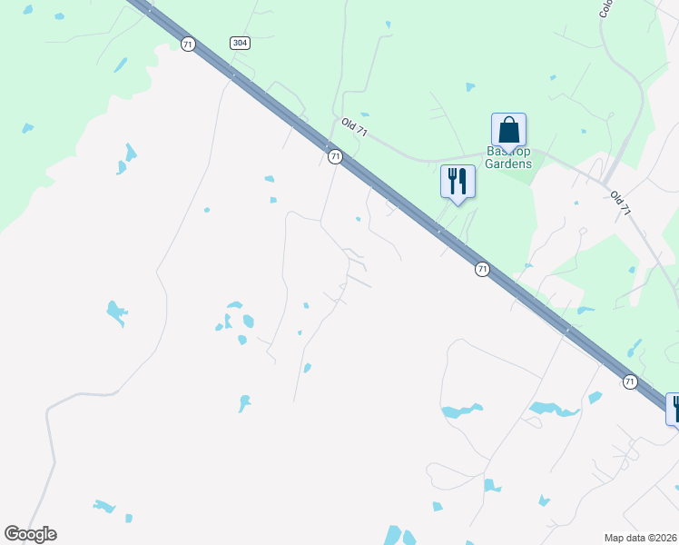 map of restaurants, bars, coffee shops, grocery stores, and more near 180 Fawn Ridge Road in Cedar Creek