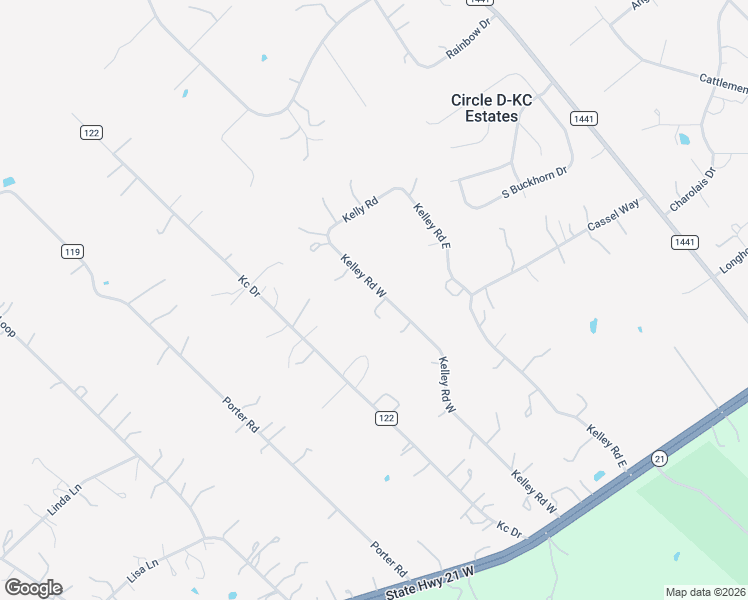 map of restaurants, bars, coffee shops, grocery stores, and more near 256 Kelley Road West in Bastrop