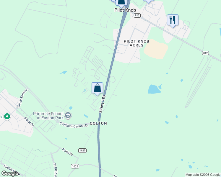 map of restaurants, bars, coffee shops, grocery stores, and more near 2210 Creedmoor Drive in Austin