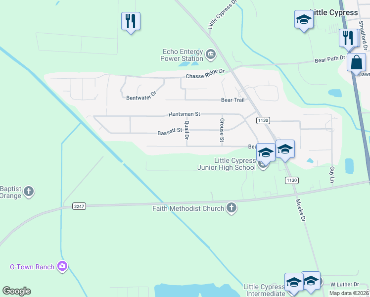 map of restaurants, bars, coffee shops, grocery stores, and more near 1364 Beagle Road in Orange