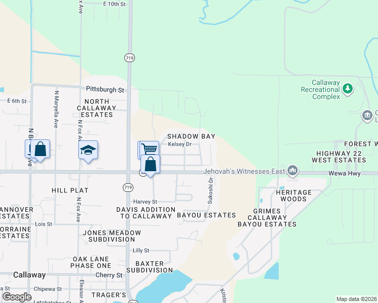 map of restaurants, bars, coffee shops, grocery stores, and more near 7627 Whisperwood Drive in Panama City