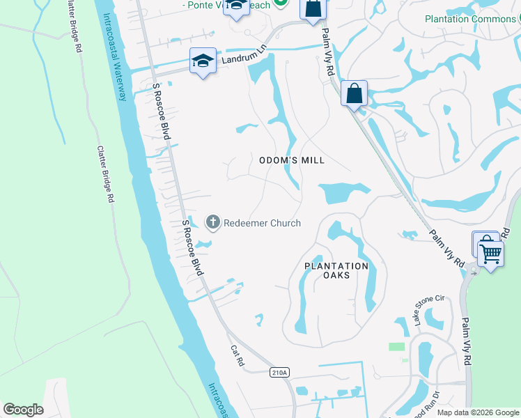 map of restaurants, bars, coffee shops, grocery stores, and more near 840 Mill Stream Road in Ponte Vedra Beach